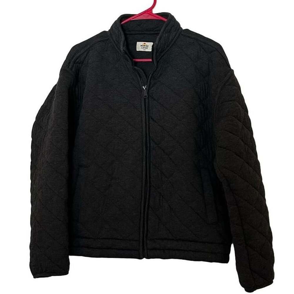 Marine Layer Corbet Quilted Full Zip Jacket Washed Black Dark Grey Women’s Large